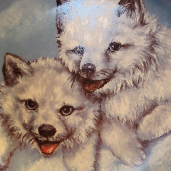 Snow Babies Arctic Foxes Vintage Collectible Plate (197C) - Picture 2 of 7